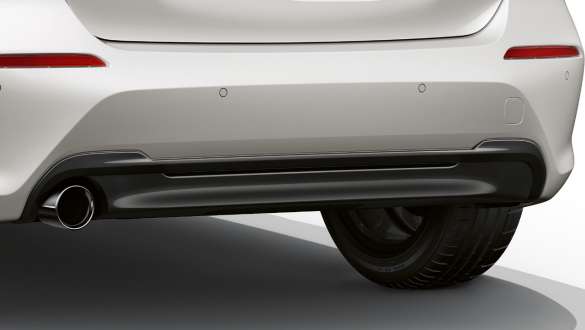 Endrohrblende. Endrohrblende des BMW 1er Modells Sport Line.