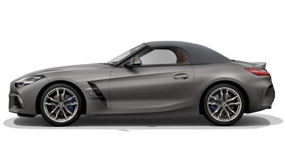 BMW Z4 M40i Roadster G29 mit geschlossenem Verdeck M Aerodynamikpaket BMW Z4 M40i Roadster G29 2019 BMW Individual Frozen Grey metallic Seitenansicht