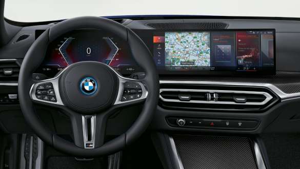 BMW Live Cockpit Professional mit BMW Curved Display BMW i4 M50 G26 2021 BMW Live Cockpit Professional mit BMW Curved Display BMW i4 M50 G26 2021 Innenraum Cockpit