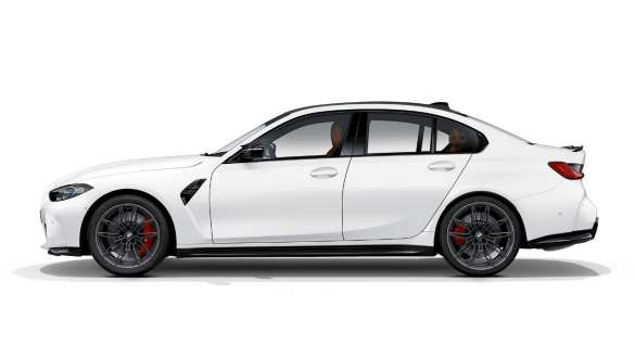 Seitendesign BMW M3 Competition Limousine Frozen Brilliant White metallic G80 2020 BMW M3 Competition Limousine G80 2020 Frozen Brilliant White metallic Seitendesign Seitenansicht