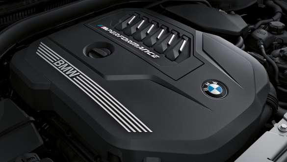 BMW M TwinPower Turbo Benzinmotor BMW M440i xDrive Coupé G22 2020 BMW M440i xDrive Coupé G22 2020 BMW M TwinPower Turbo Reihen-6-Zylinder Benzinmotor Nahaufnahme