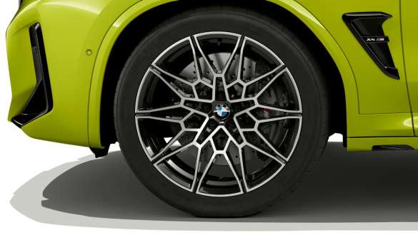 21" M Leichtmetallräder V-Speiche 765 M BMW X4 M Competition F98 LCI Facelift 2021 BMW X4 M Competition F98 LCI Facelift 2021 Sao Paulo Gelb 21" M Leichtmetallräder V-Speiche 765 M Nahaufnahme