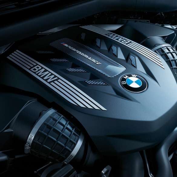 BMW X6 Motors. Nahaufnahme des BMW X6 Motors.