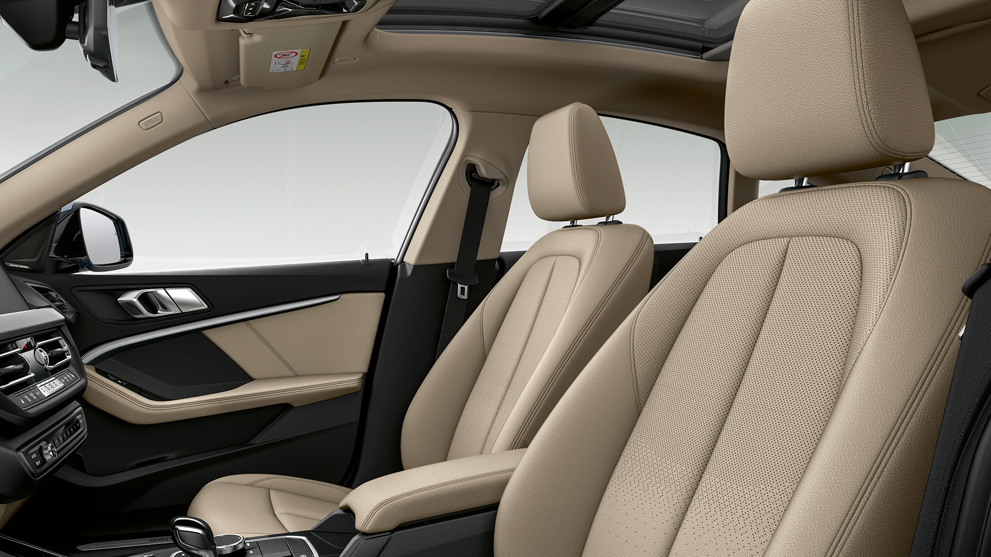 Ledersitze mit schwarzer Perforierung BMW 2er Gran Coupé Modell Luxury Line Ledersitze mit schwarzer Perforierung BMW 2er Gran Coupé Modell Luxury Line F44 Interieur