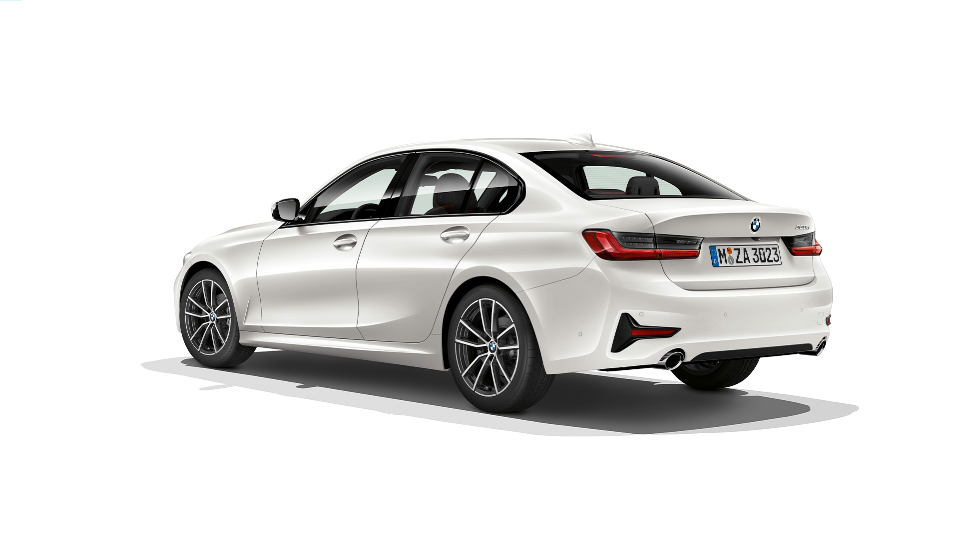 BMW 3er Limousine, Modell Sport Line Heck. Dreiviertel-Heckschuss der BMW 3er Limousine mit der Ausstattung des Modells Sport Line.