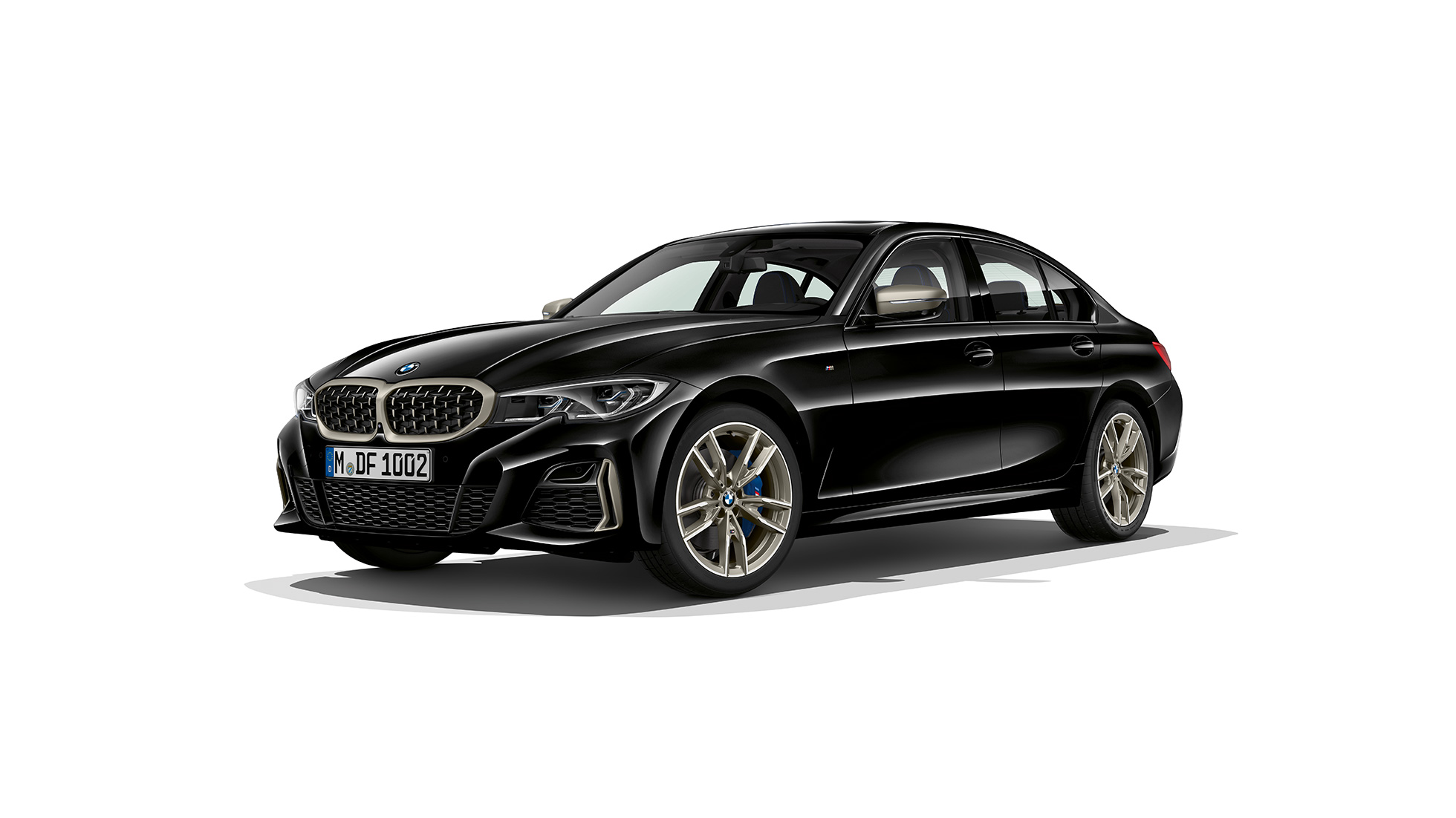 BMW 3er Limousine, BMW M340i xDrive. Seitliche Standaufnahme der BMW 3er Limousine als M340i xDrive