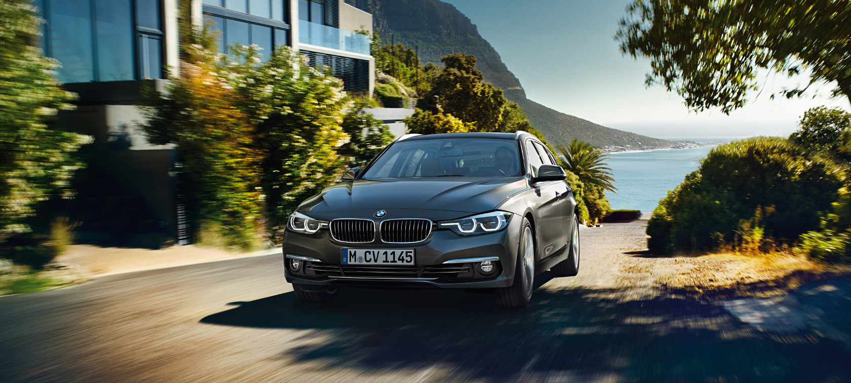BMW 3er Touring grau - Vorderansicht BMW 3er Touring grau - Vorderansicht