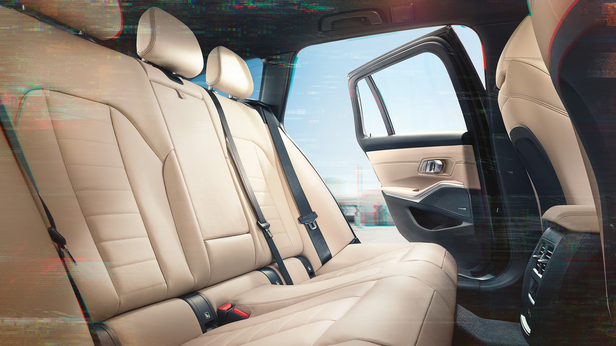 BMW 3er Touring, Detailaufnahme der Rückbank BMW 3er Touring, Detailaufnahme der Rückbank mit Polsterung