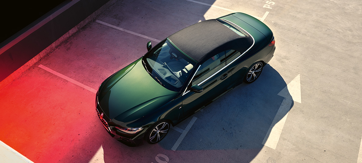 Softtop Stoffverdeck BMW 4er Cabrio G23 2020 Softtop Stoffverdeck BMW 4er Cabrio G23 2020 Sanremo Green metallic Vogelperspektive