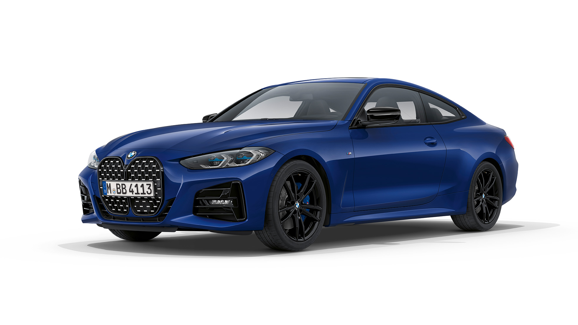 BMW 4er Coupé M Sportpaket G22 2020 BMW 4er Coupé G22 2020 M Sportpaket Arctic Race Blue metallic Dreiviertel-Frontansicht