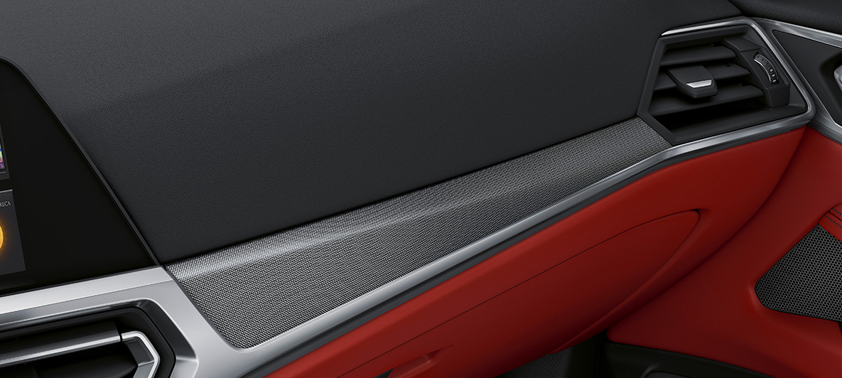 Interieurleisten Aluminium Tetragon BMW 4er Coupé 2020 G22 Individual Innenraum Interieurleisten Aluminium Tetragon mit Akzentleiste Perlglanz Chrom BMW 4er Coupé Individual G22 2020 Innenraum