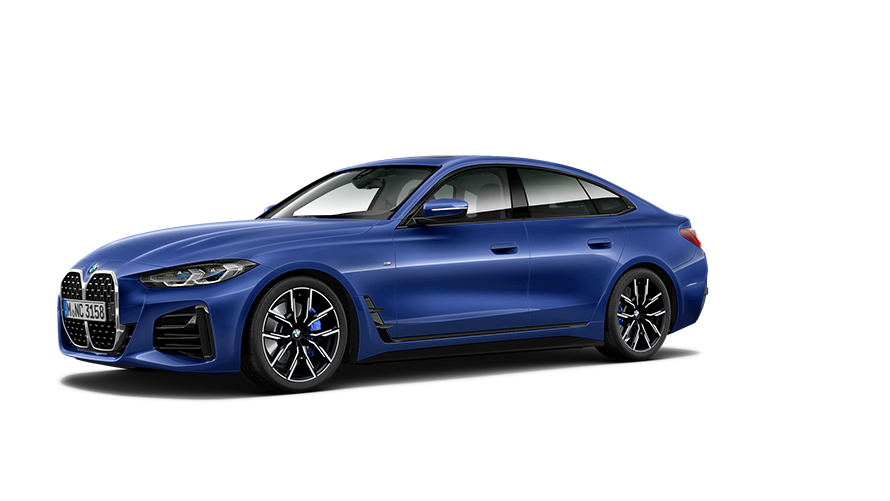 BMW 4er Reihe BMW 4er Gran Coupé G26 2021 Dreiviertel-Seitenansicht BMW 4er Reihe BMW 4er Gran Coupé G26 2021 Dreiviertel-Seitenansicht
