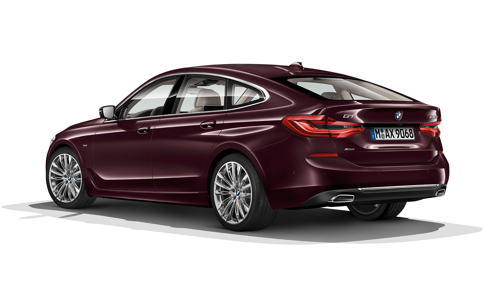 BMW 6er Gran Turismo G32 Luxury Line Dreiviertel-Heckansicht BMW 6er Gran Turismo G32 2017 Luxury Line Royal Burgundy Red Dreiviertel-Heckansicht