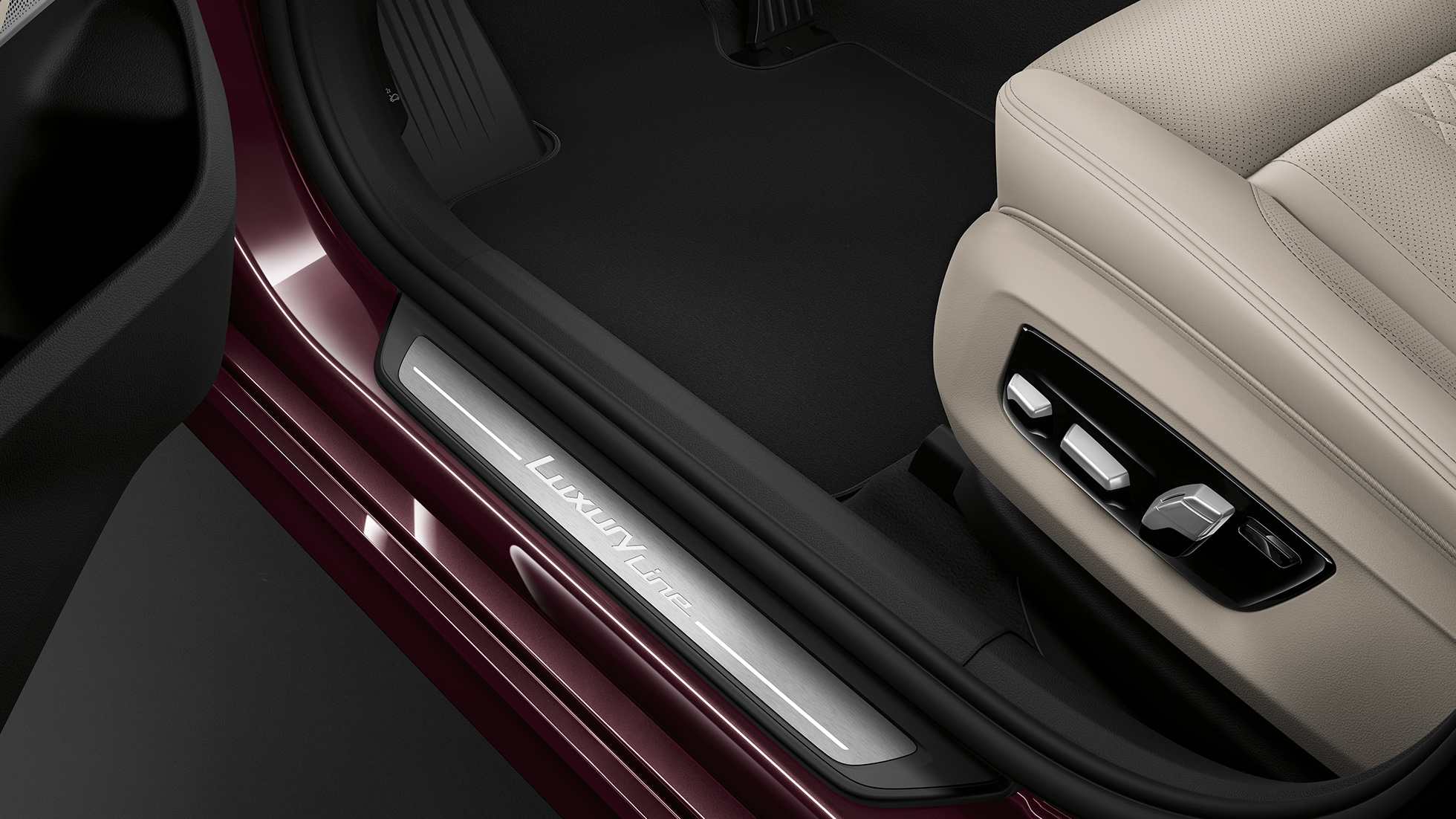 BMW 6er Gran Turismo G32 Luxury Line Heck Einstiegsleiste BMW 6er Gran Turismo G32 2017 Luxury Line Royal Burgundy Red Einstiegsleiste