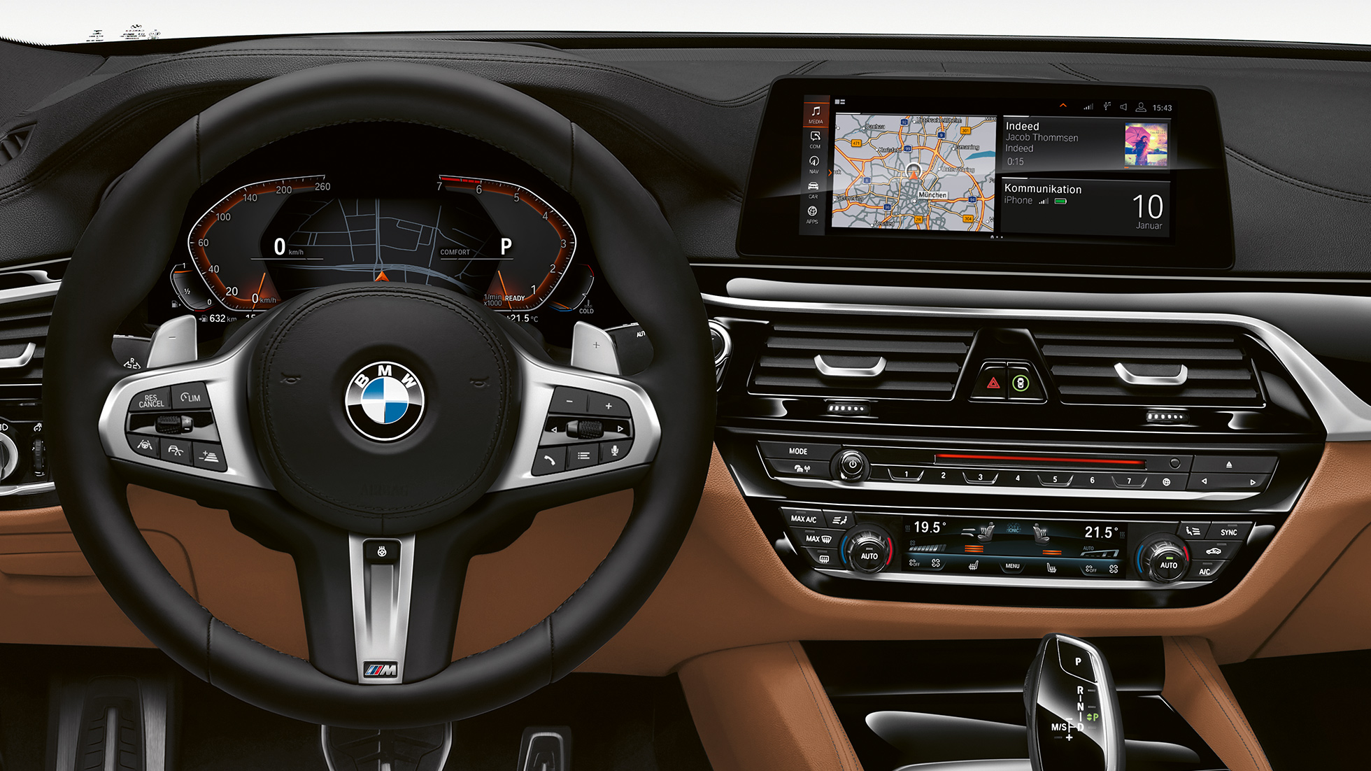BMW 6er Gran Turismo G32 M Sportpaket Cockpit M Lederlenkrad mit Multifunktion BMW 6er Gran Turismo G32 2017 M Sportpaket Cockpit