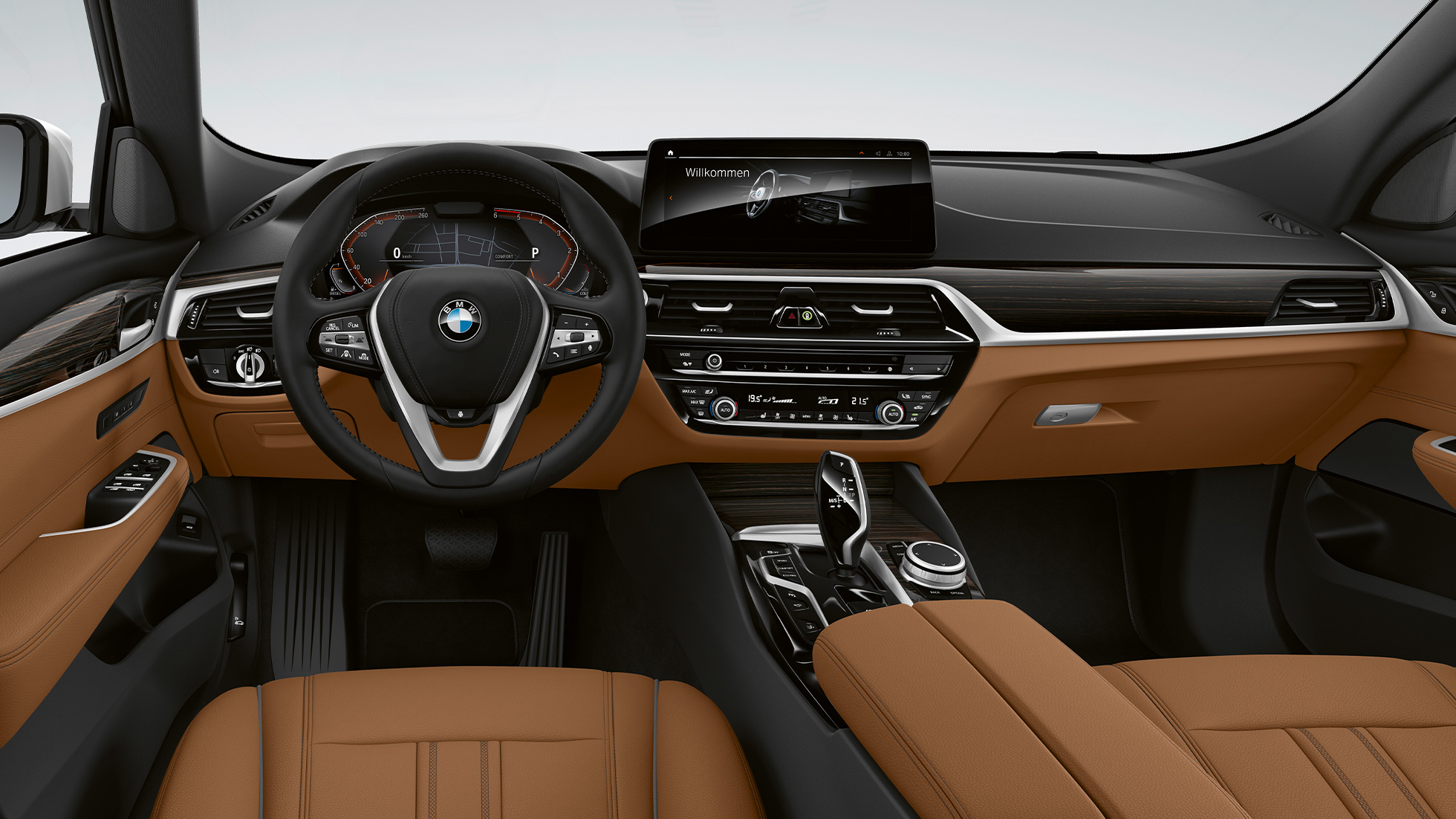 Cockpit BMW 6er Gran Turismo Basisausstattung G32 2020 BMW 6er Gran Turismo G32 620d 2020 Basisausstattung Leder ‘Dakota’ Cognac/Schwarz Innenraum