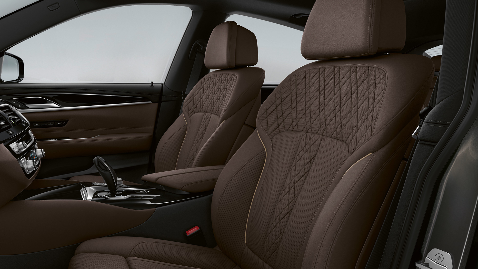 Polsterung BMW 6er Gran Turismo Luxury Line G32 2020 Polsterung in Exklusiv Leder ‘Nappa’ Mokka BMW 6er Gran Turismo G32 640d xDrive 2020 Luxury Line Innenraum