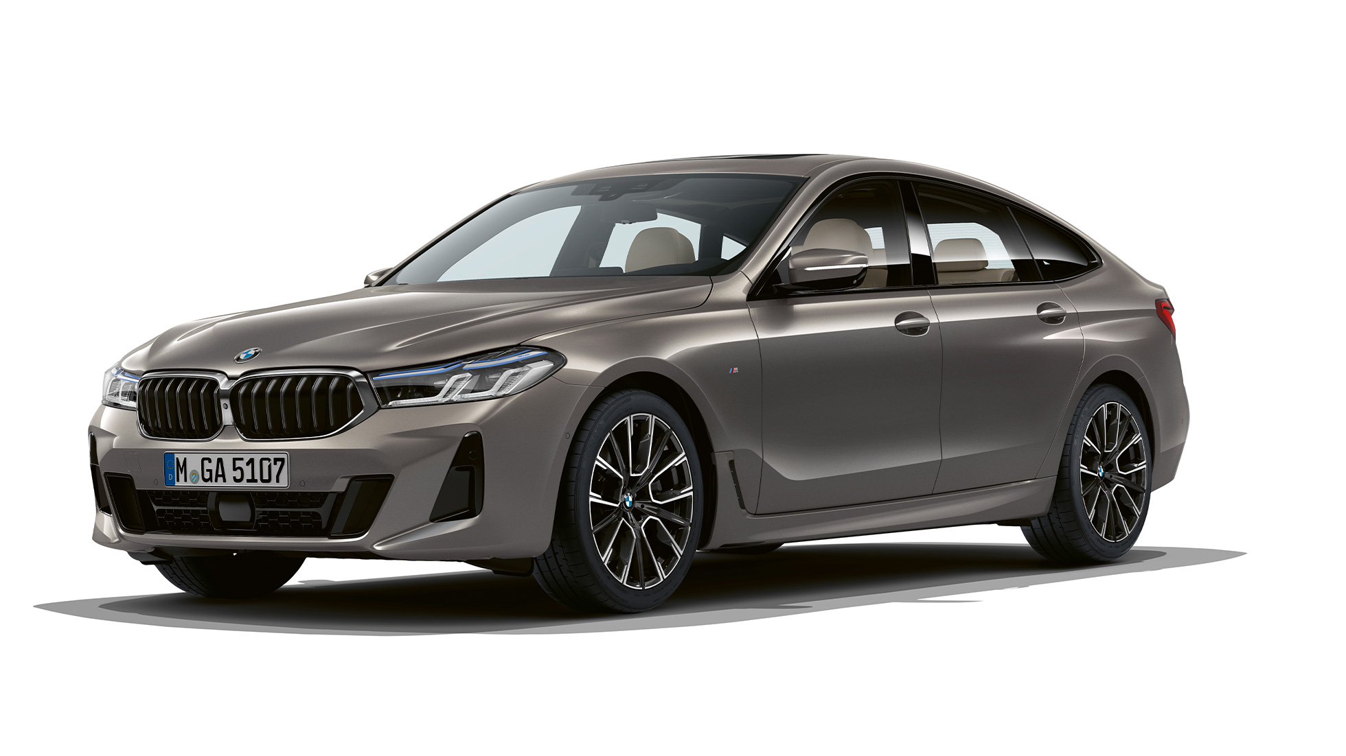 BMW 6er Gran Turismo M Sportpaket G32 2020 BMW 6er Gran Turismo G32 640i xDrive 2020 M Sportpaket Berninagrau Bernsteineffekt Dreiviertel-Frontansicht