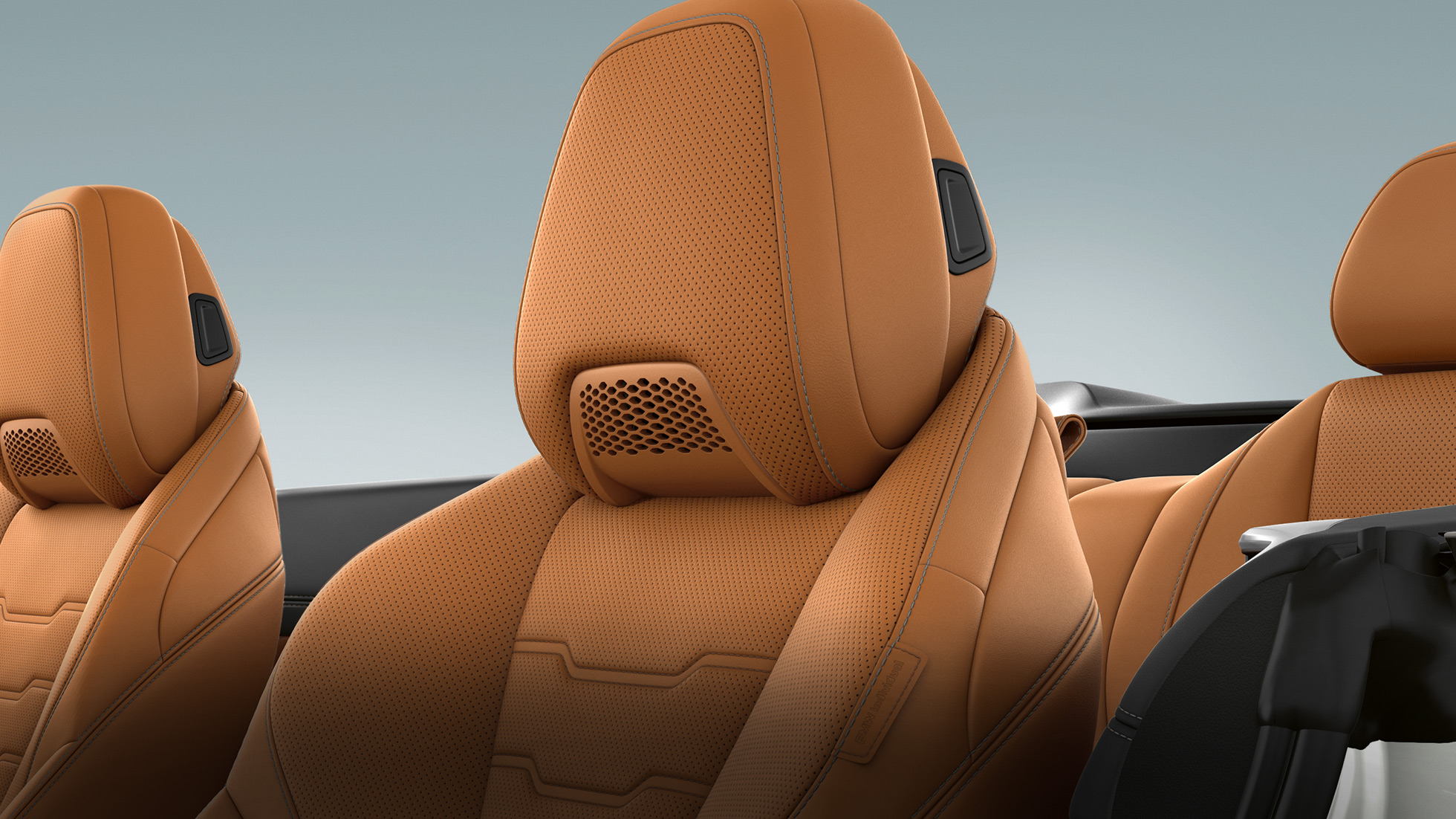 BMW M850i xDrive, Multifunktionssitz mit Nackenwärmer, Leder ‘Merino’ Cognac. BMW M850i xDrive, Multifunktionssitz mit Nackenwärmer, Leder ‘Merino’ Cognac.