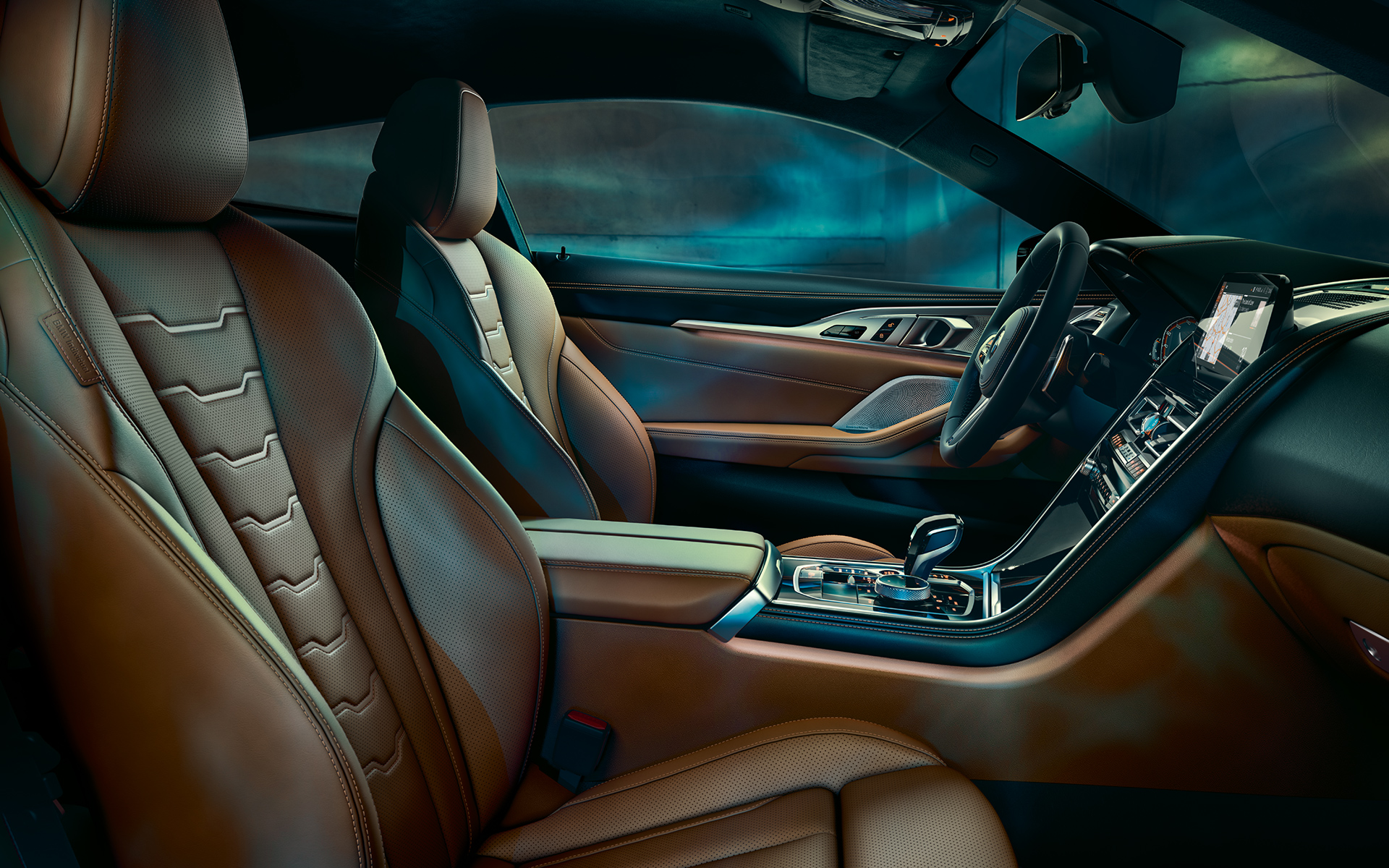 BMW 8er Coupé, Innenraum Der Innenraum des BMW 8er Coupé mit Fokus auf das Cockpit.