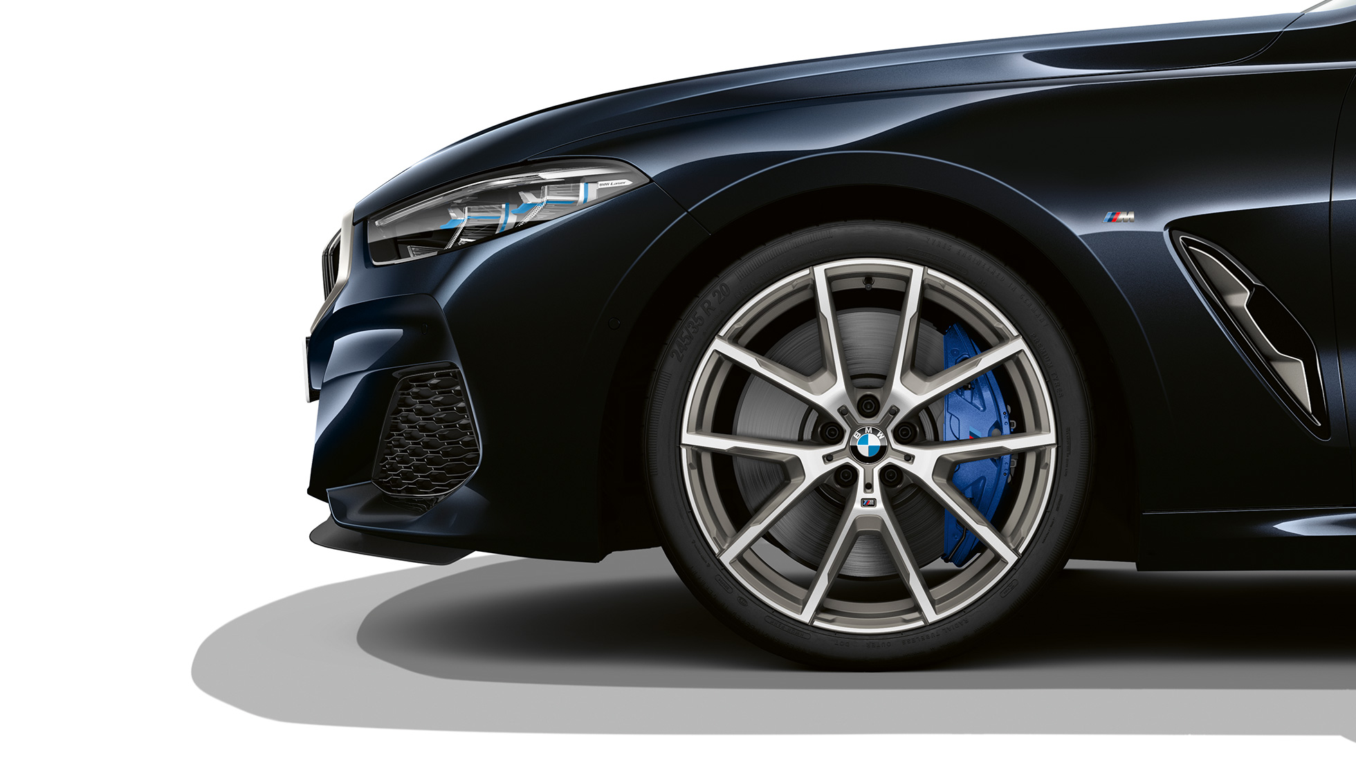 19'' M Leichtmetallräder Doppelspeiche 727 M Bicolor. BMW 8er Coupé, Carbonschwarz metallic, 19'' M Leichtmetallräder Doppelspeiche 727 M Bicolor.