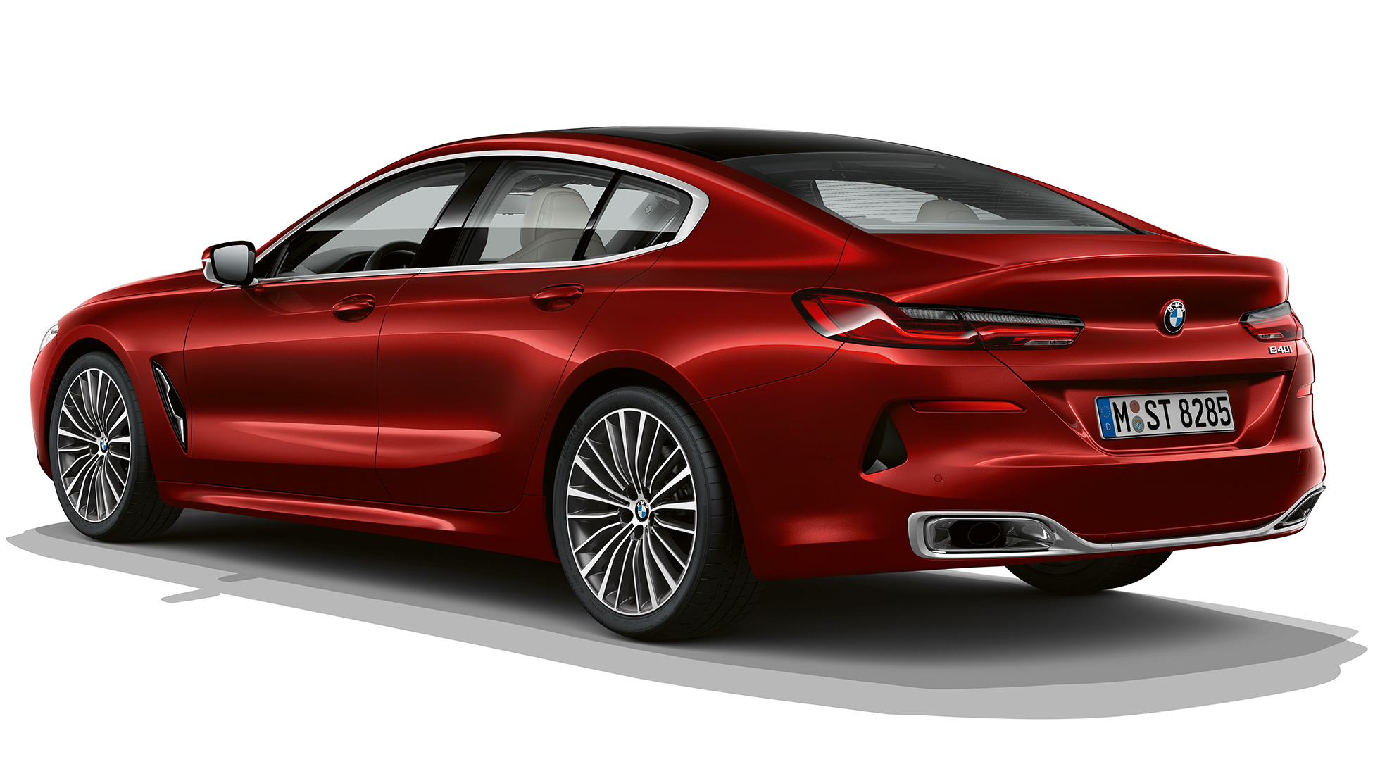 Basismodell Dreiviertel-Heckaufnahme BMW 8er Gran Coupé, Basismodell Dreiviertel-Heckaufnahme
