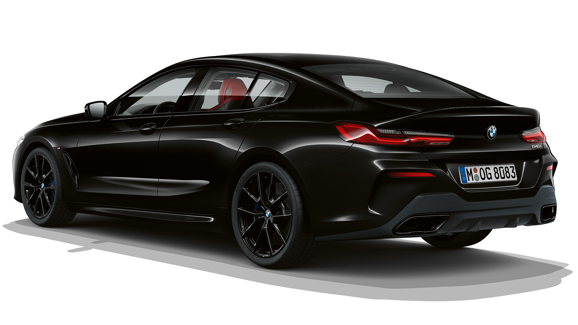 M Sportpaket Dreiviertel-Heckaufnahme BMW 8er Gran Coupé, M Sportpaket Dreiviertel-Heckaufnahme