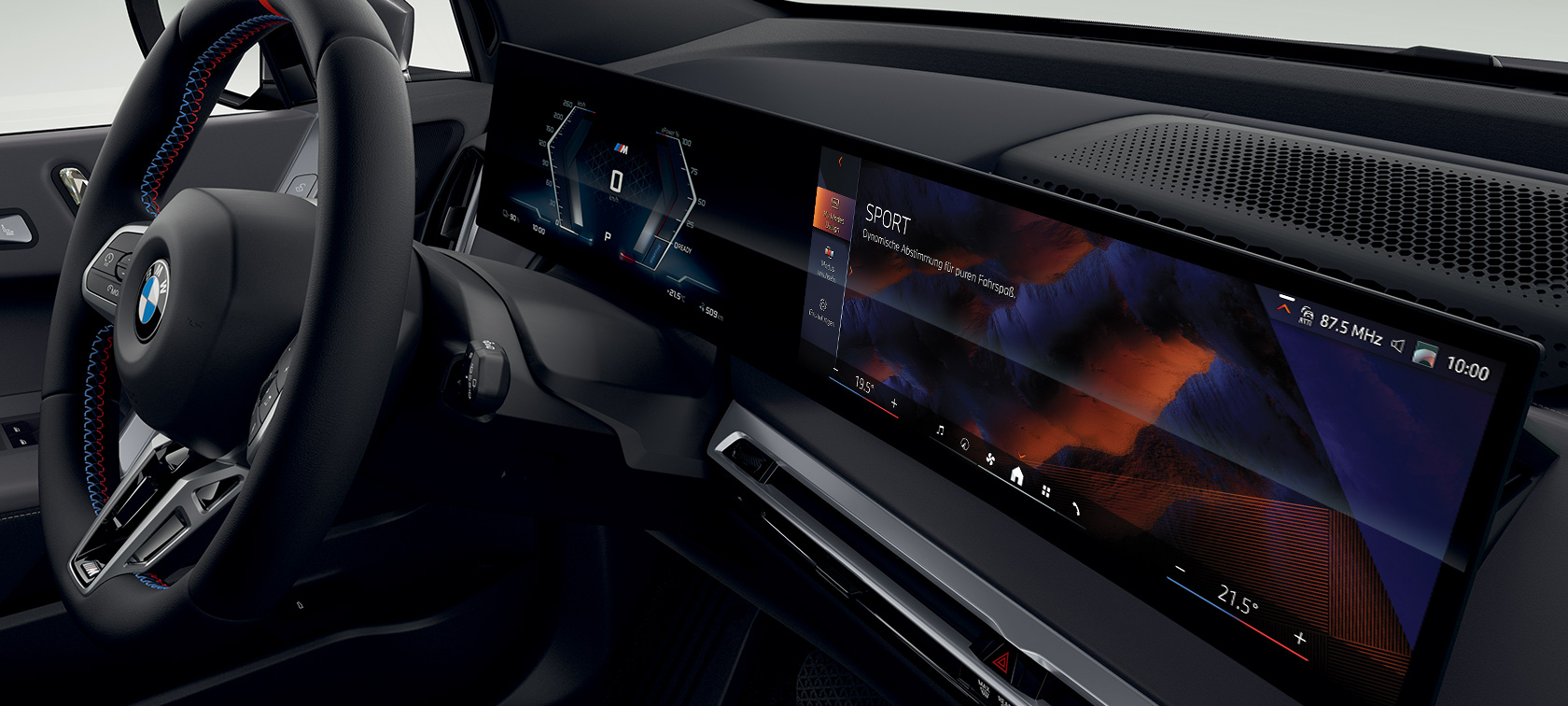 BMW Curved Display BMW iDrive Cockpit BMW iX M60 i20 2022 elektrischer SUV Elektroauto BMW iX M60 i20 2022 elektrischer SUV Elektroauto Cockpit BMW Curved Display BMW iDrive