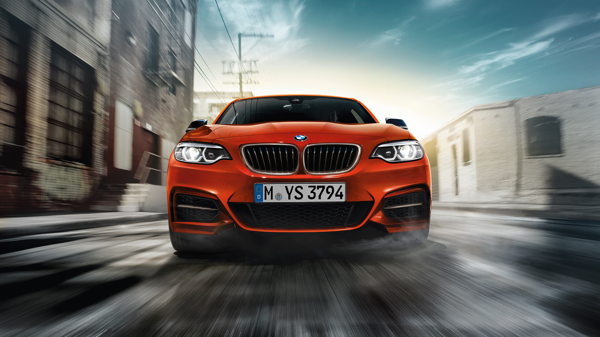Frontdesign BMW M240i Coupé Frontdesign BMW M240i Coupé F22 2017 Sunset Orange metallic Frontansicht
