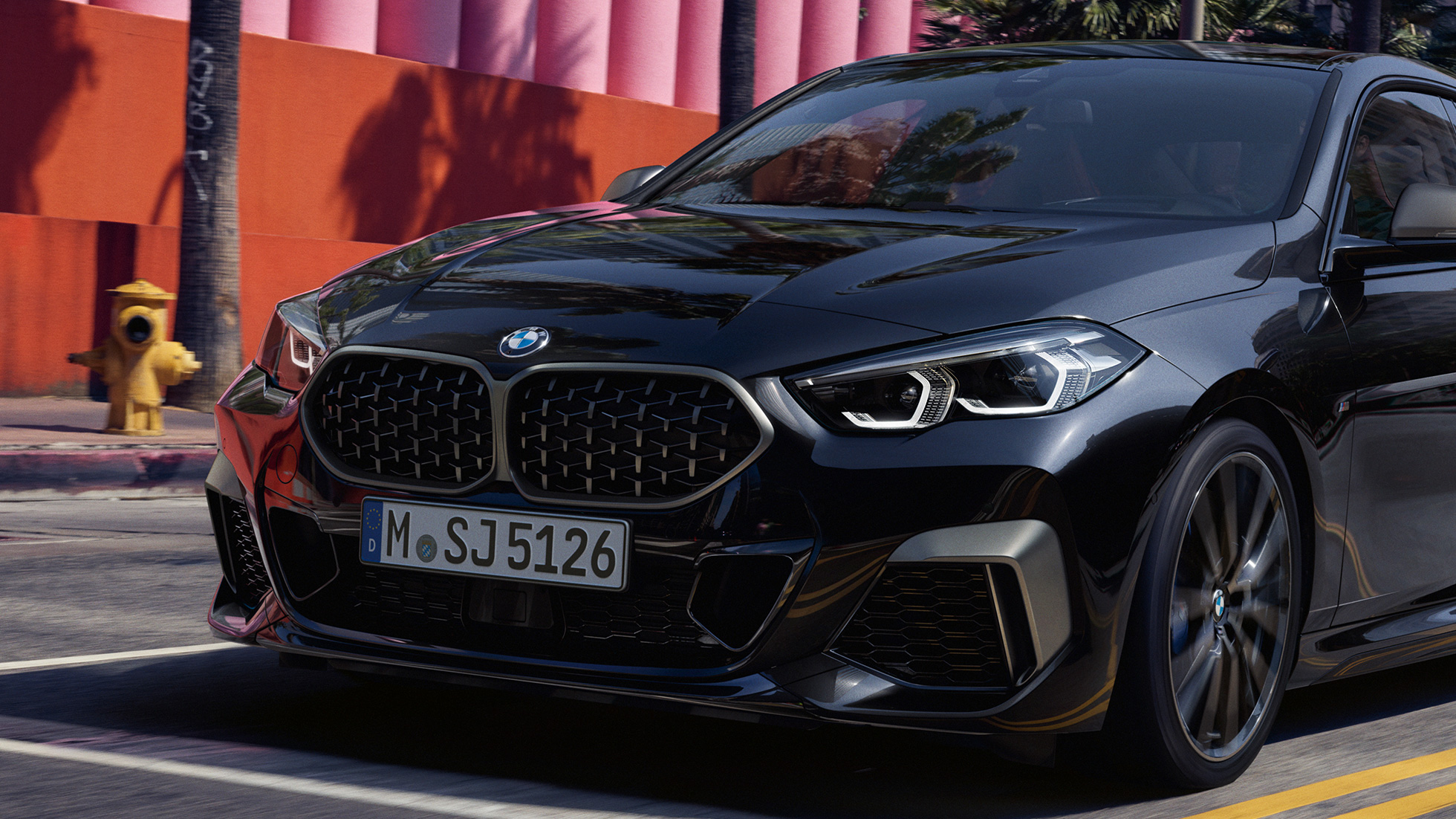 Exterieur-Design BMW M235i xDrive Gran Coupé Exterieur-Design BMW M235i xDrive Gran Coupé 2020 Black Sapphire metallic F44 Frontansicht