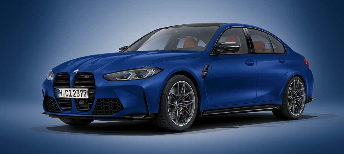BMW Individual Frozen Dark Grey metallic BMW M3 Limousine G80 2020 BMW M3 Limousine BMW Individual Frozen Dark Grey metallic G80 2020 Dreiviertel-Frontansicht stehend