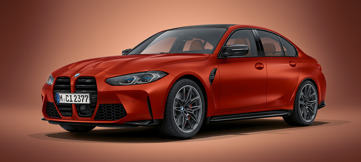 BMW Individual Frozen Black metallic BMW M3 Limousine G80 2020 BMW M3 Limousine BMW Individual Frozen Black metallic G80 2020 Dreiviertel-Frontansicht stehend