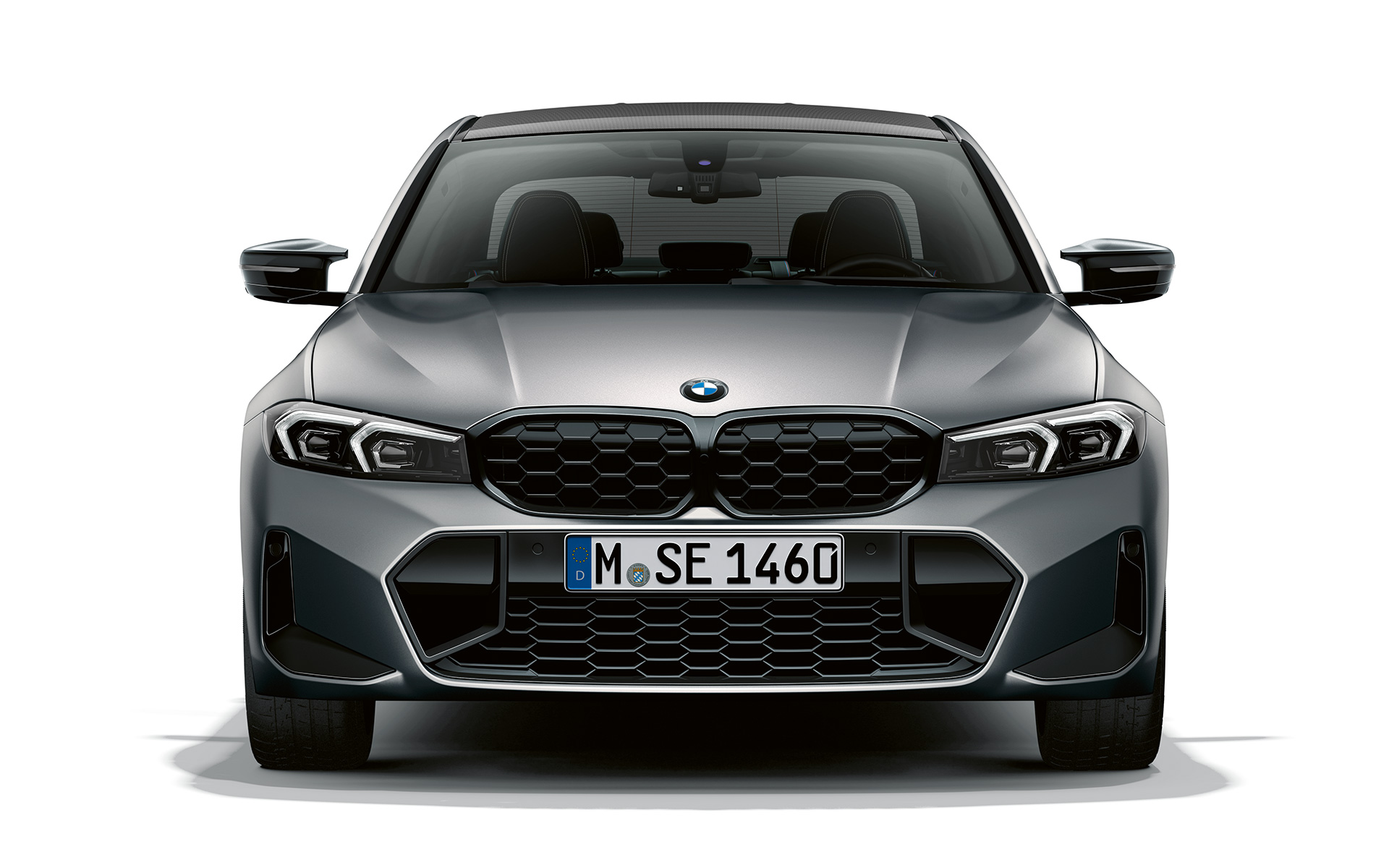 Frontansicht BMW Niere BMW M340i xDrive Limousine G20 BMW M340i xDrive Limousine G20 BMW Individual Frozen Pure Grey metallic Frontansicht mit BMW Niere