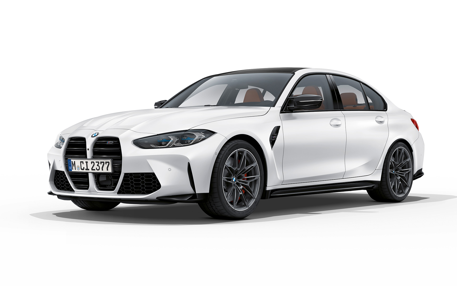 BMW M3 Competition G80 2020 Frozen Brilliant White metallic Dreiviertel-Frontansicht