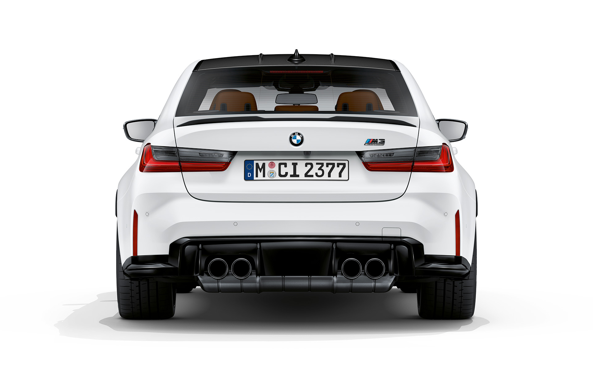 BMW M3 Competition G80 2020 Frozen Brilliant White metallic Heckansicht
