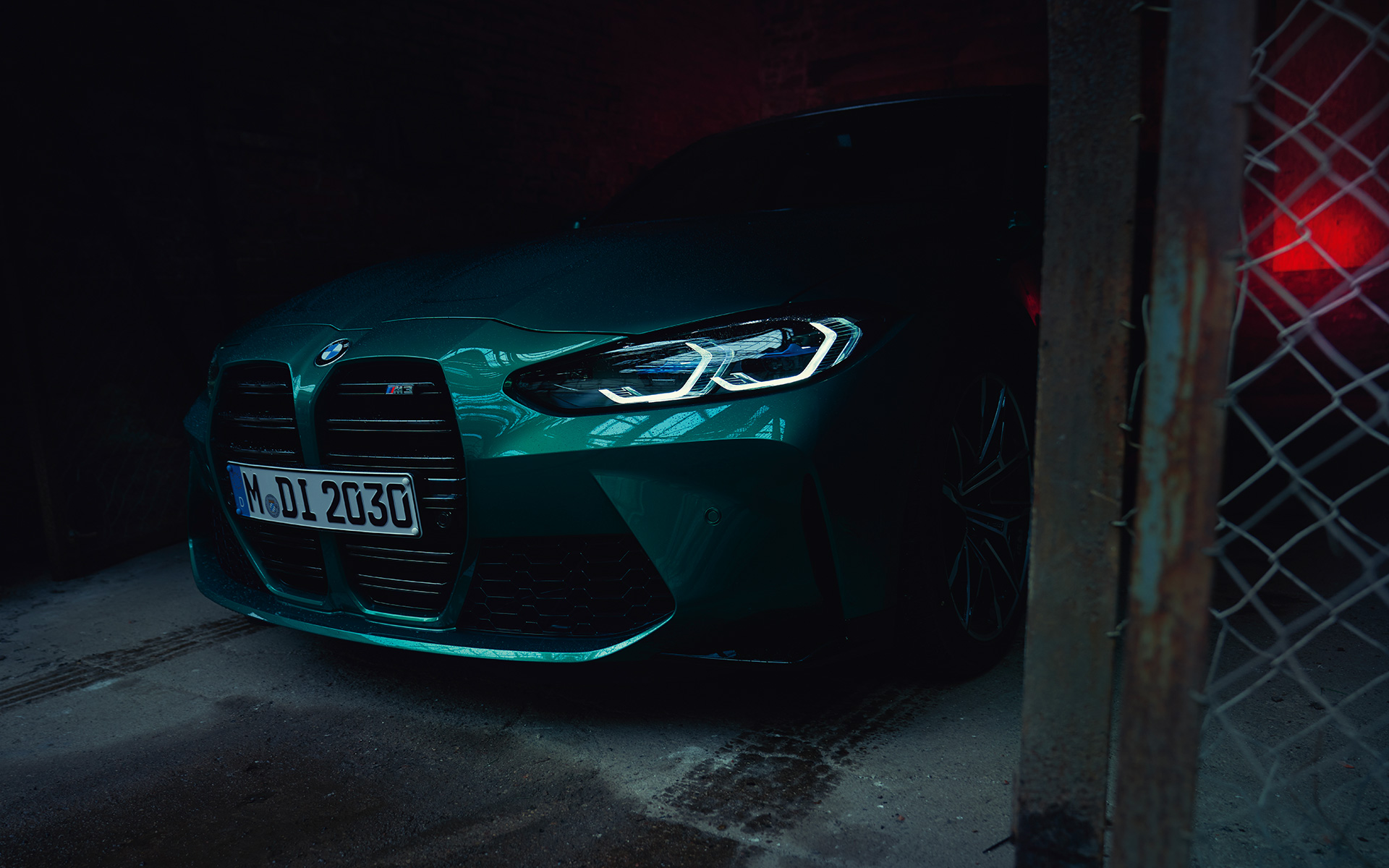 BMW M3 G80 2020 Isle of Man Grün metallic seitliche Front