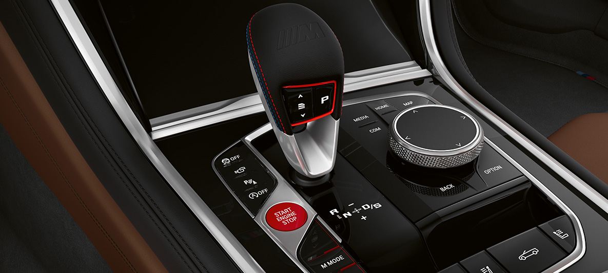 M Gangwahlschalter. BMW M8 Cabrio, Interieur, M Gangwahlschalter.