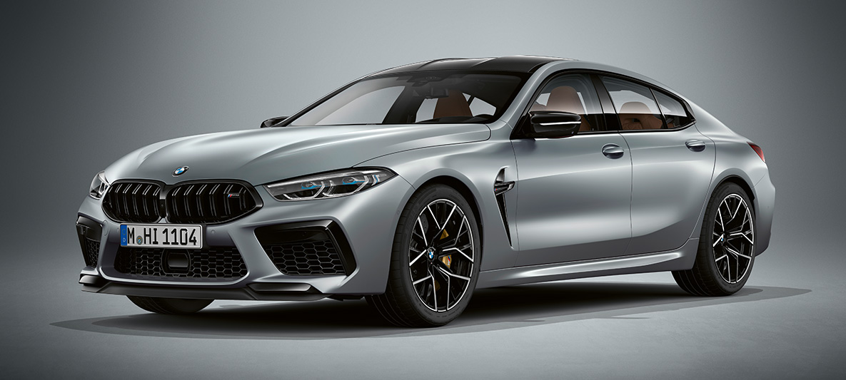 BMW M8 Competition Gran Coupé BMW Individual Frozen Bluestone metallic BMW M8 Competition Gran Coupé Dreiviertel-Front F93 2020 BMW Individual Frozen Bluestone metallic Dreiviertel-Frontansicht