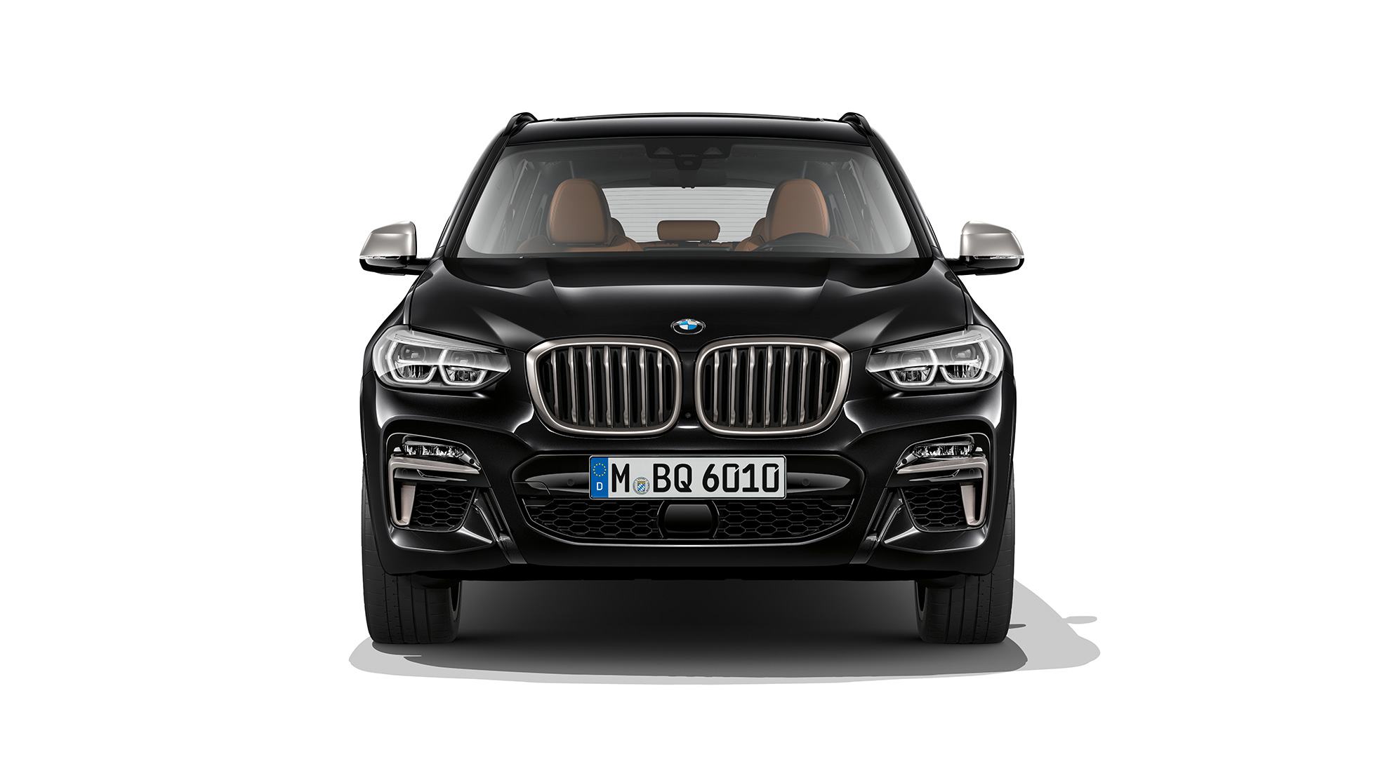 BMW X3 M40i und BMW X3 M40d, Frontansicht. BMW X3 M40i und BMW X3 M40d in Saphierschwarz metallic, Exterieur, Frontansicht.
