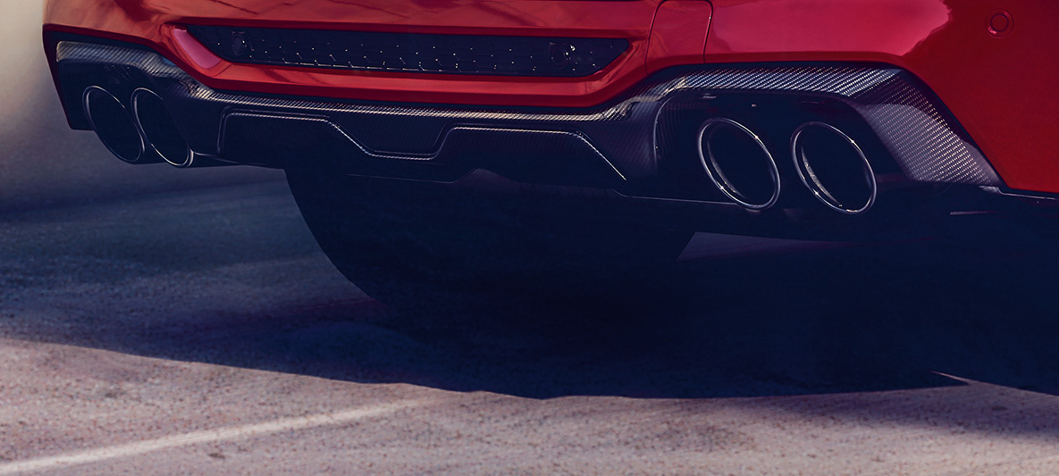 BMW X4 M Competition, Heckdiffusor aus Carbon. BMW X4 M Competition in Toronto Rot metallic, Exterieur, M Carbon Exterieurpaket, Heckdiffusor aus Carbon.