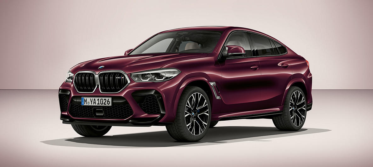 BMW X6 M in BMW Individual Ametrin metallic BMW X6 M F96 2020 BMW Individual Ametrin metallic Dreiviertel-Seitenansicht