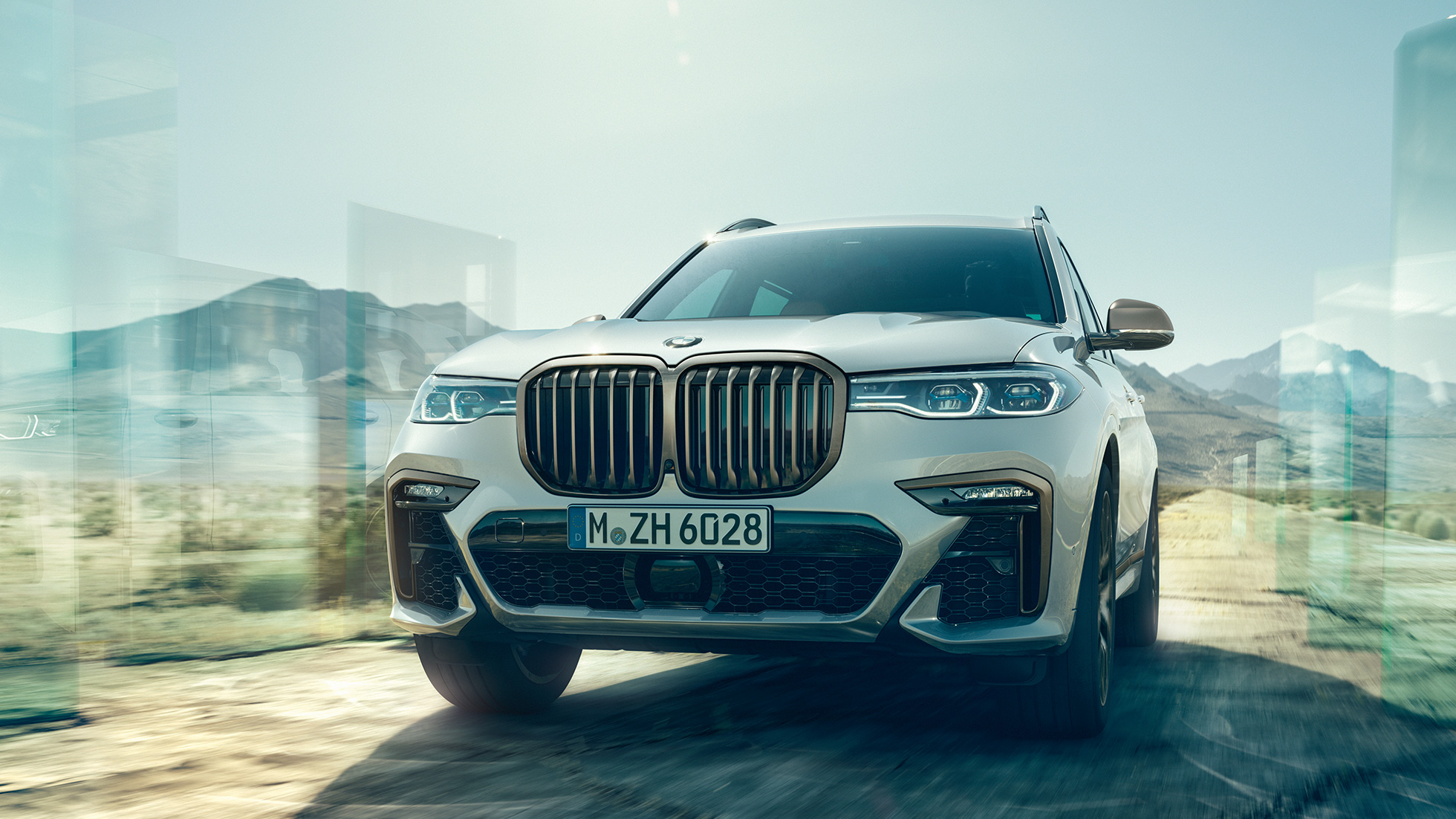 BMW X7 M50d, Frontansicht BMW X7 M50d in Mineralweiß, Frontansicht, G07, 2019