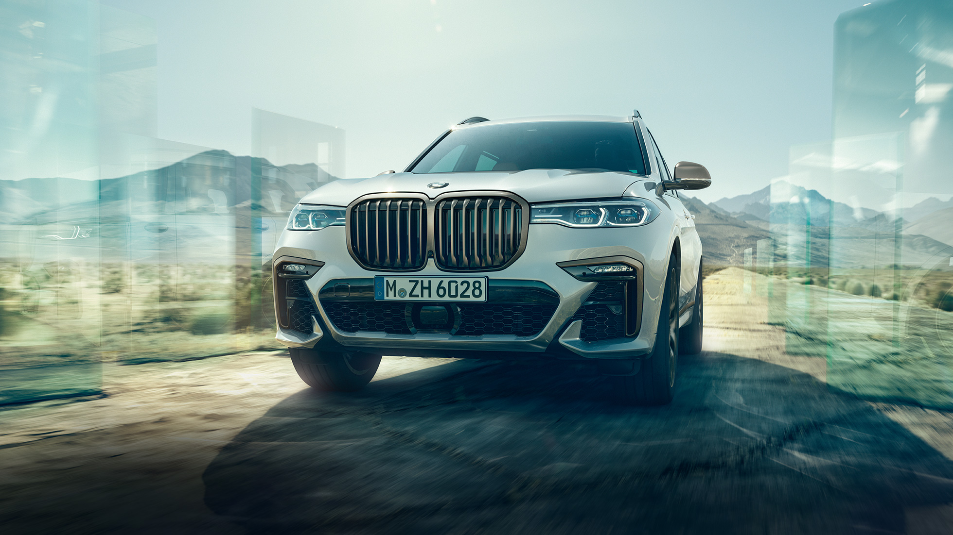 BMW X7 M50d, Frontansicht BMW X7 M50d in Mineralweiß, Frontansicht, G07, 2019