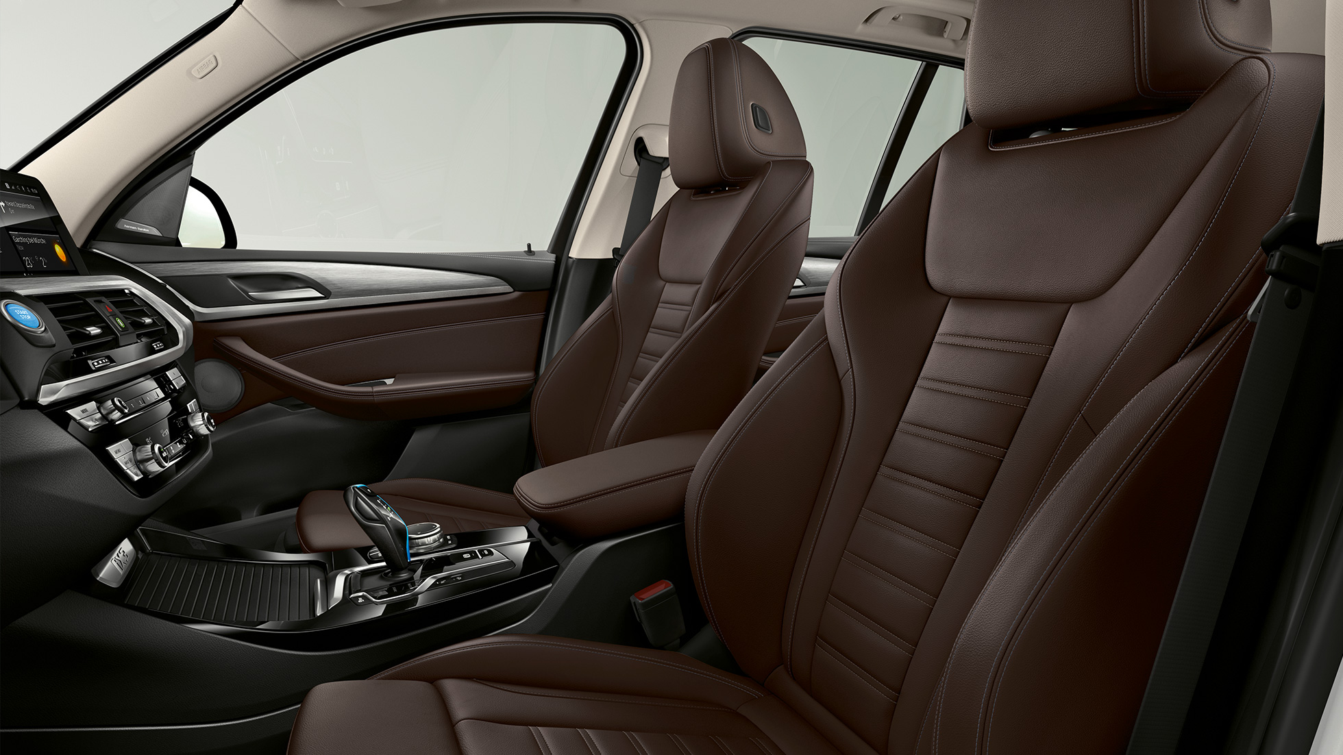 BMW iX3 G08 Modell „Impressive“ Sportsitze in Leder 'Vernasca' Schwarz BMW iX3 G08 2020 Modell „Impressive“ Sportsitze für Fahrer und Beifahrer in Leder 'Vernasca' Schwarz Innenraum