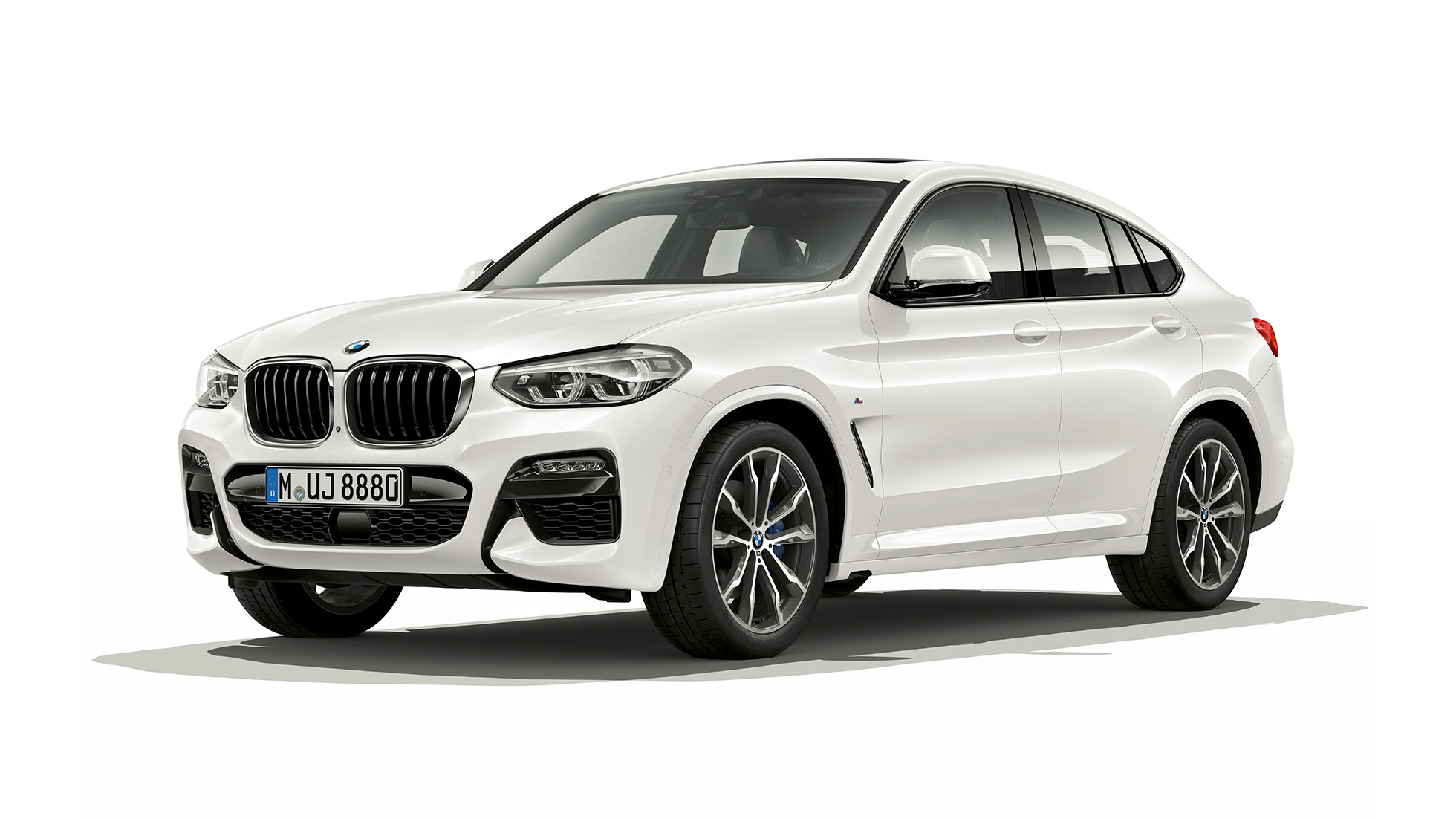 Dreiviertel-Frontansicht BMW X4 Modell M Sport BMW X4 xDrive30i Modell M Sport G02 2018 Alpinweiß Dreiviertel-Frontansicht