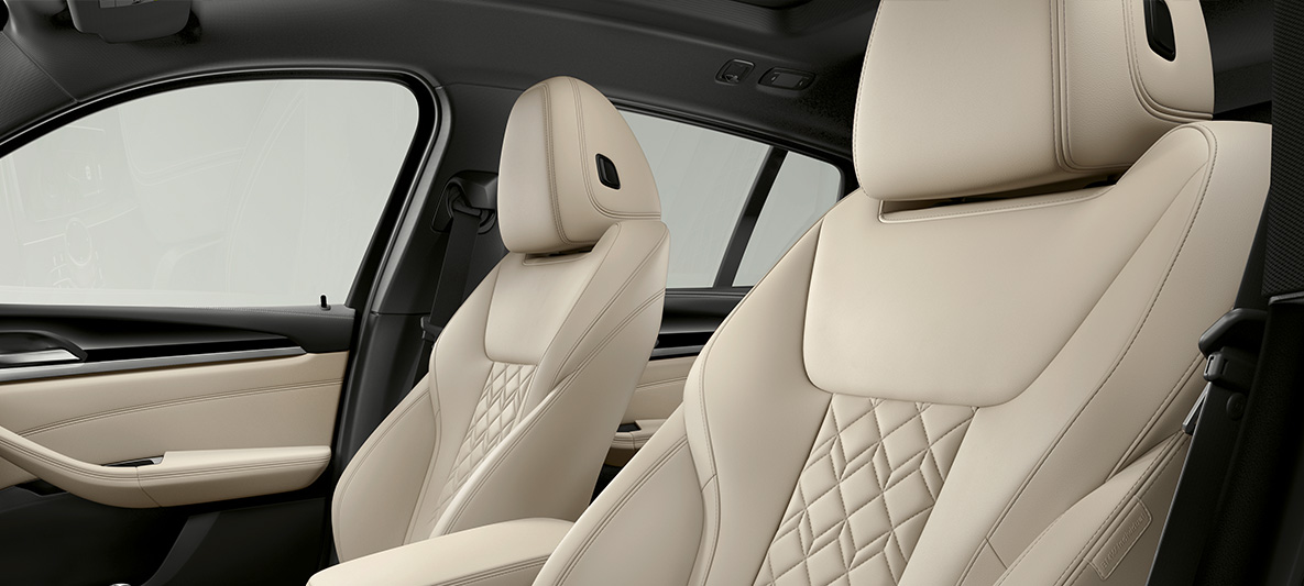 BMW Individual erweiterte Lederausstattung 'Merino' Elfenbeinweiß BMW X4 BMW Individual erweiterte Lederausstattung 'Merino' Elfenbeinweiß BMW X4 G02 2018 Interieur