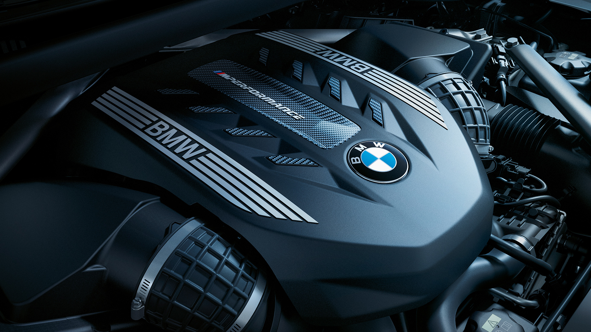 BMW X6 Motors. Nahaufnahme des BMW X6 Motors.
