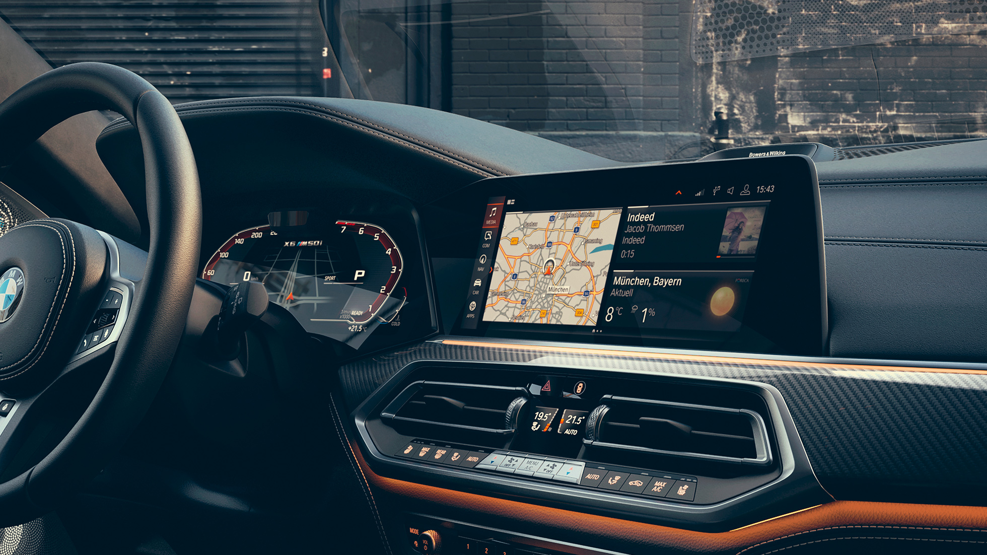 Cockpit mit Blick auf 12,3“ Displays. BMW X6 Cockpit mit Blick auf 12,3“ Displays.