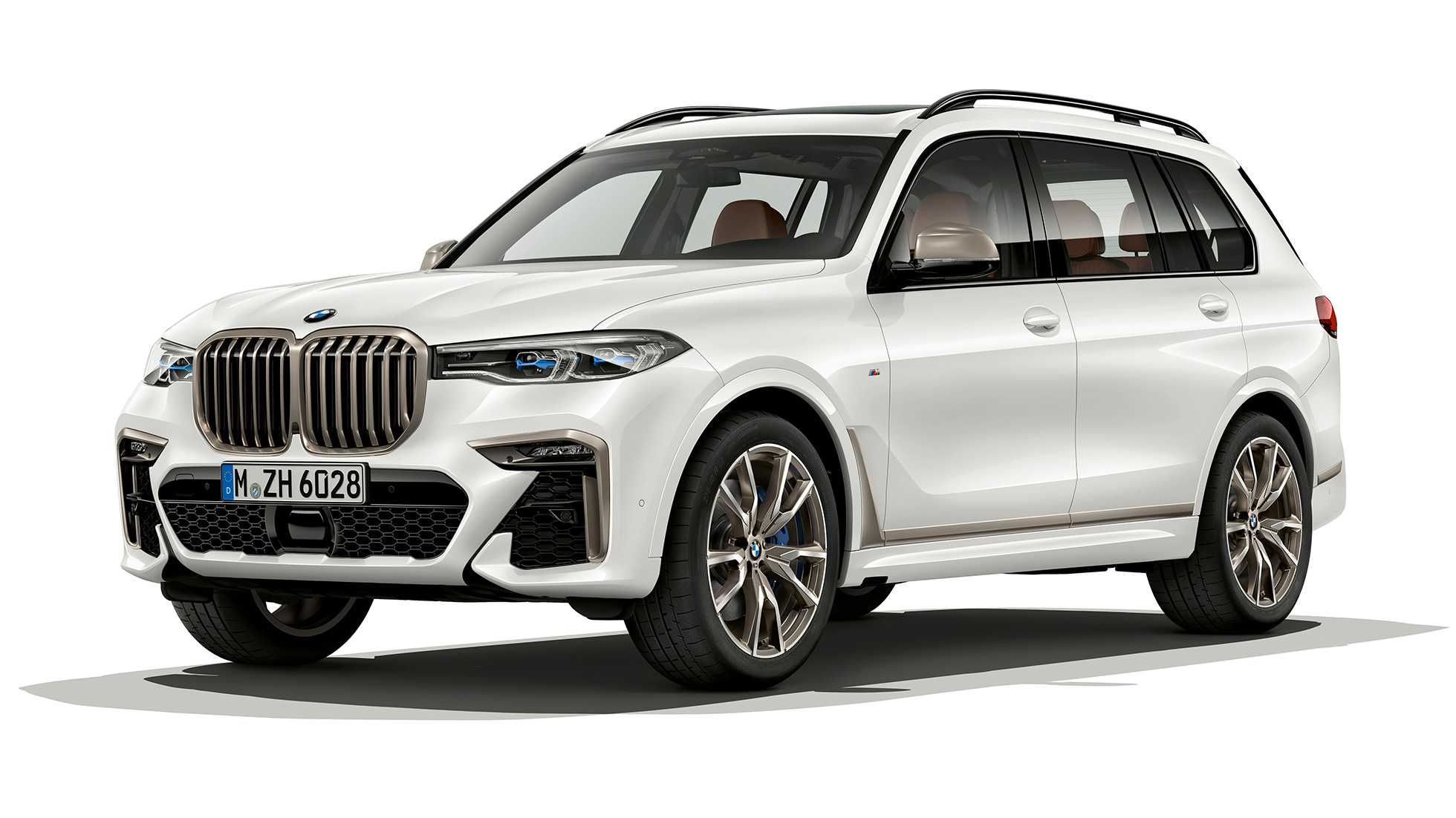 BMW X7 BMW X7 M50d Studioaufnahme des BMW X7 in dreiviertel Frontansicht BMW X7 M50d