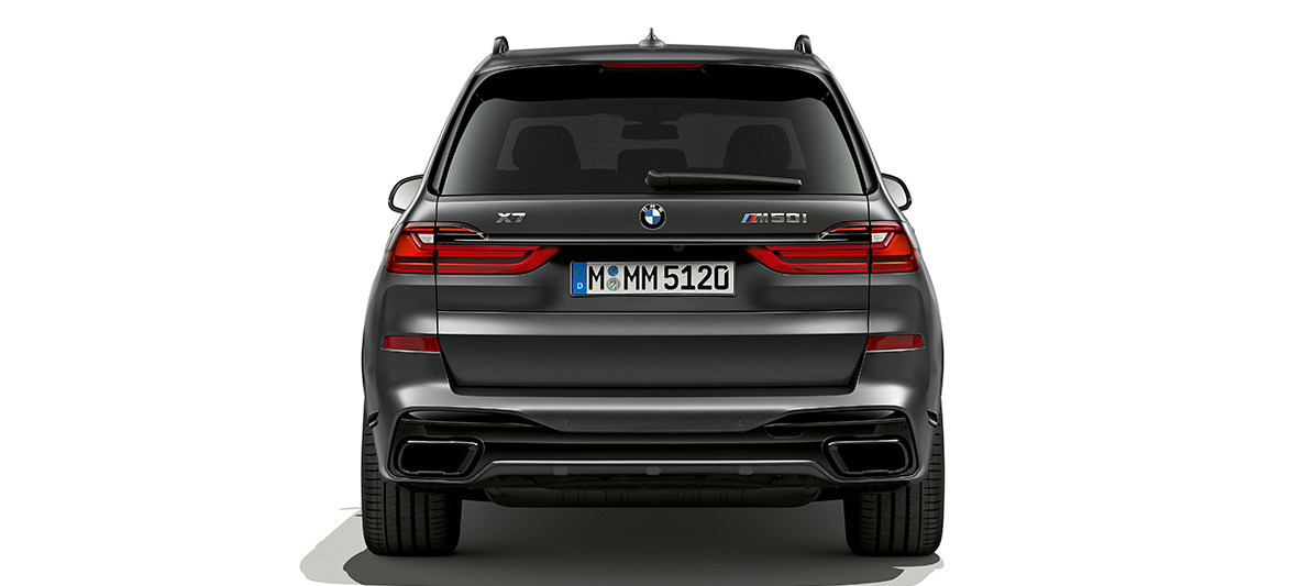 BMW Dark Shadow Edition Heckansicht BMW X7 G07 Dark Shadow Edition Heckansicht